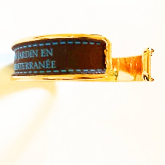 (NWT) Brown and Blue Ribbon Up-Cycled Cuff Bracelet - Picture 3 of 5